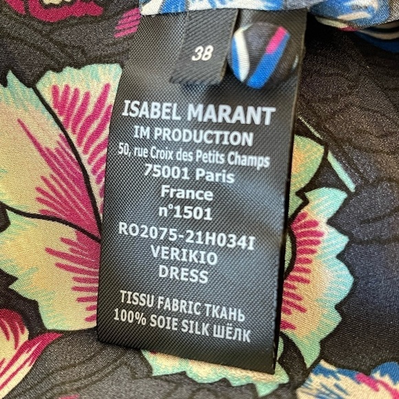 Isabel Marant $1395 Silk Floral Long Sleeve Verikio Flowy Midi Dress Size 6 NWT - Picture 7 of 8